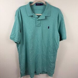 Polo Ralph Lauren Mens Large Classic Fit Short Sleeve Polo Shirt Teal Heather